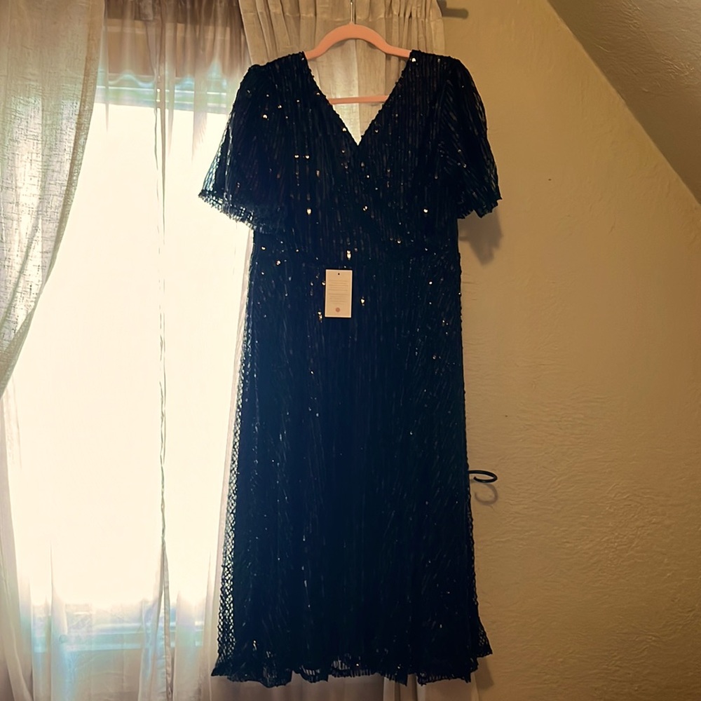 Sequin, dress with tags! Fitted at the waist.